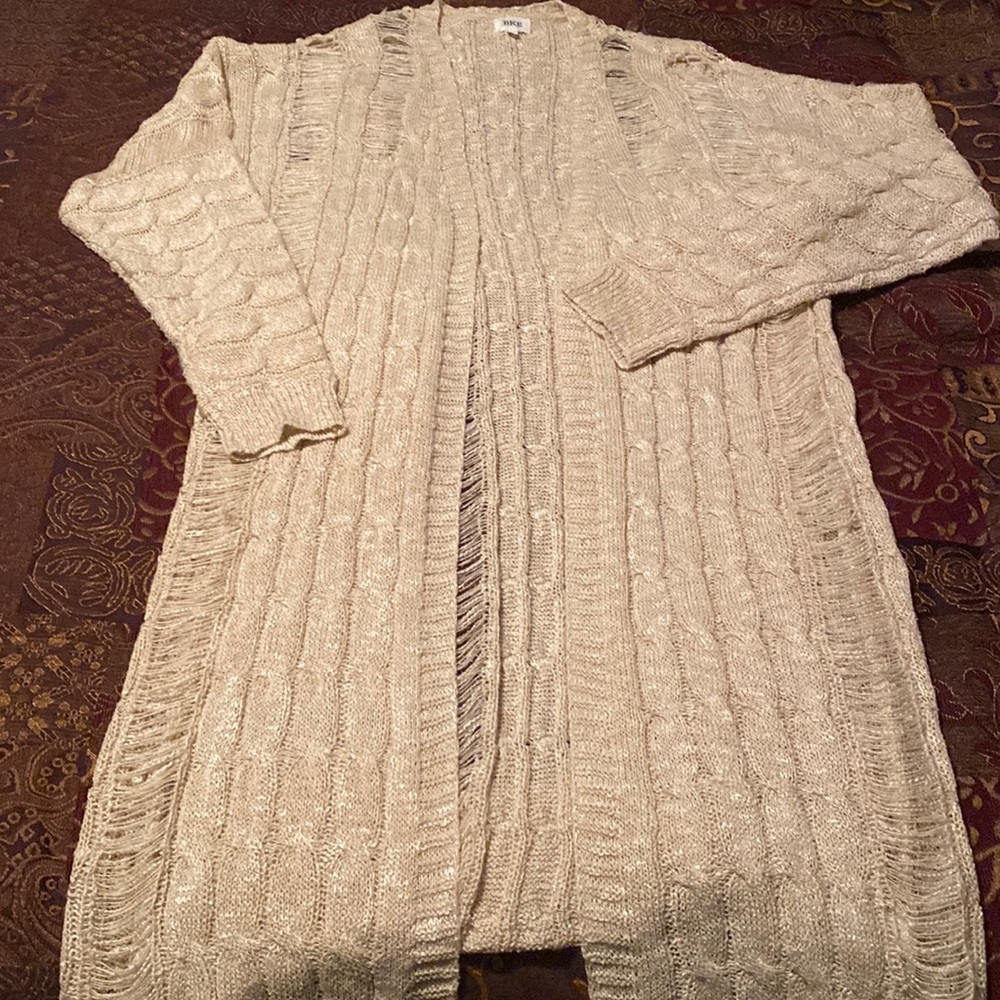 BKE Long Loose Weave Cardigan